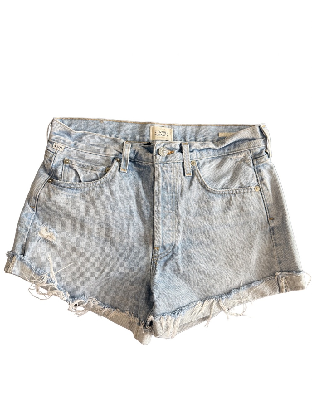 Citizens of Humanity Frieda Shorts 26 Button Fly OrganicCotton Made USA Montrose